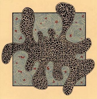 Grafica "Vivere senza macchie", illustratore Robert Borynskyy tecnica mista carta alla Jose Art Gallery