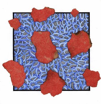 Grafika "Fragmenty myśli", ilustrator Robert Borynskyy technika mieszana papier w Jose Art Gallery