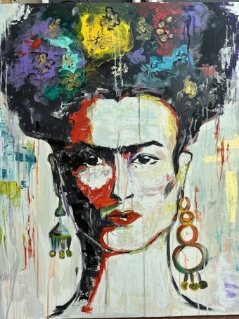 Живопись "Фрида", живописец Бакыт Тукенова акрил холст в Jose Art Gallery