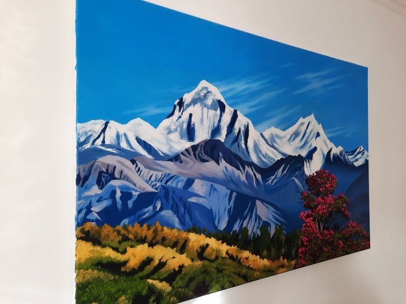 Additional view 5: Realism Landscape Painting The magic of Nepalese peaks and silence by painter Pavel Bulavintsev oil canvas 