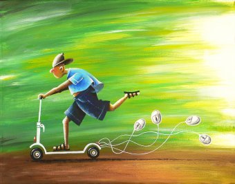 Desenho "Verão", ilustrador Kostyantyn Kazanchev acrílico tela para pintura na Jose Art Gallery