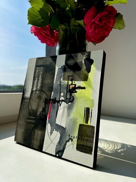 Immagine aggiuntiva 1: Astrattismo Genere Pittura "Kepler 452b", pittore Noumenona acrilico carta 