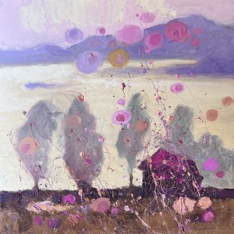 Живопись "Morning Fog in the Carpathians", живописец Andrii Kovalyk масло бумага в Jose Art Gallery