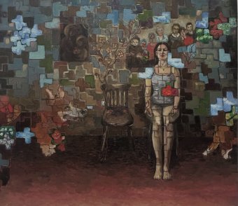 Painting "Self portrait" by painter Ecaterina Cazac oil canvas at Jose Art Gallery
