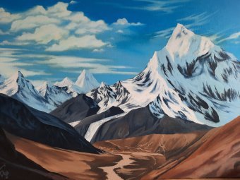 Winter Landscape of Himalayan Peaks