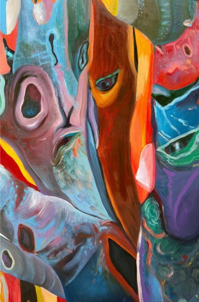 Дополнительное изображение 3: Абстракционизм Городской пейзаж Живопись "Дерево тысячи глаз" живописец Constantin Roucault масло холст 