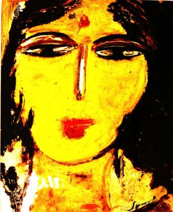 Painting "HEAD-1" by painter ANAND MANCHIRAJU oil plastic at Jose Art Gallery