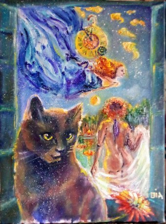 Pintura "La Rueda del Año: Secretos del Poder Femenino y del Tiempo", pintor Irina Dashkina óleo lienzo en Jose Art Gallery