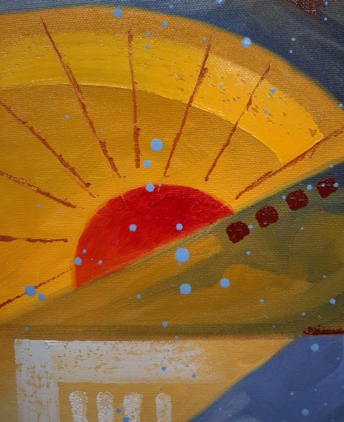 Imagen adicional 3: Abstraccionismo Interior Pintura "El pájaro está cantando", pintor Serhii Voichenko óleo lienzo 