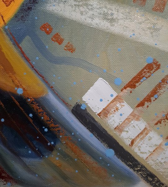 Imagen adicional 4: Abstraccionismo Interior Pintura "El pájaro está cantando", pintor Serhii Voichenko óleo lienzo 