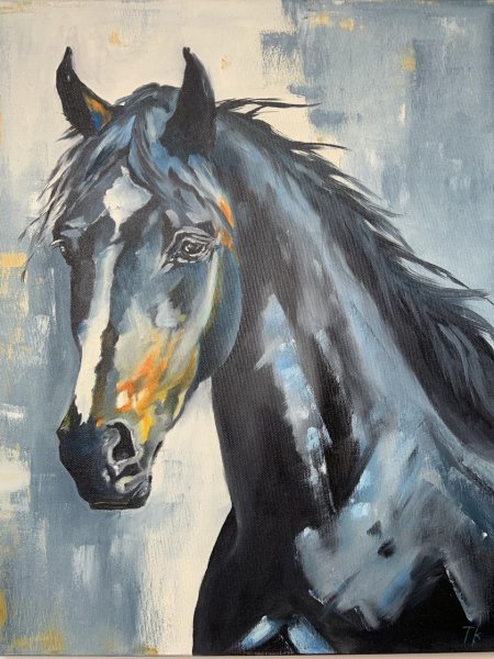 Portrait of a horse Painting by Olga Tkachova
