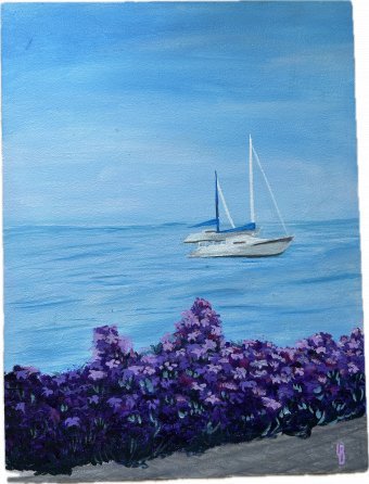 Painting "Breeze" by painter Viktoria Chumak acrylic scratchboard at Jose Art Gallery