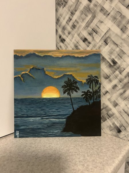 Additional view 1: Realism Marine Art Painting Ocean Sunset: A Landscape of Dreams by painter Viktoria Chumak acrylic scratchboard 