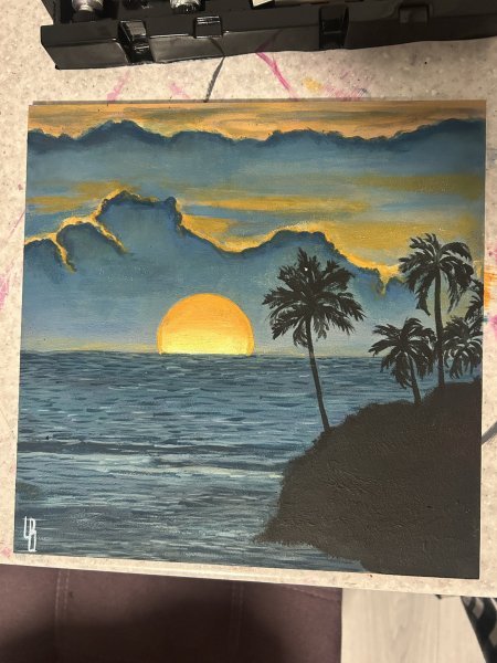 Additional view 2: Realism Marine Art Painting Ocean Sunset: A Landscape of Dreams by painter Viktoria Chumak acrylic scratchboard 