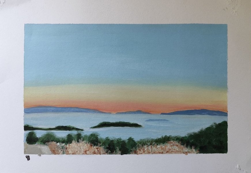 Additional view 1: Realism Marine Art Painting Facets of Infinity by painter Viktoria Chumak acrylic paper 
