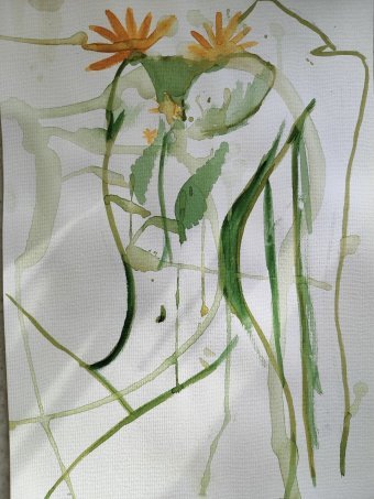 Painting "Merging with nature" by painter Viktoria Chumak watercolor paper at Jose Art Gallery