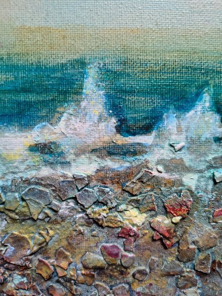 Additional view 1: Contemporary Art Marine Art Painting Seascape: Calm of Waves at Twilight by painter Lena Kolambet acrylic canvas 
