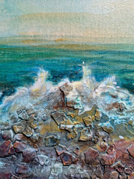 Additional view 3: Contemporary Art Marine Art Painting Seascape: Calm of Waves at Twilight by painter Lena Kolambet acrylic canvas 