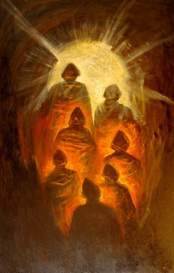 Painting "...the Light shines in dark.." by painter Serhiy Roy oil canvas at Jose Art Gallery