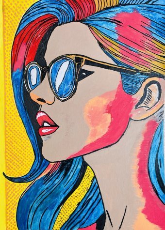 Gráfico "Belleza ucraniana", ilustrador SimonD pintura acrílica papel en Jose Art Gallery