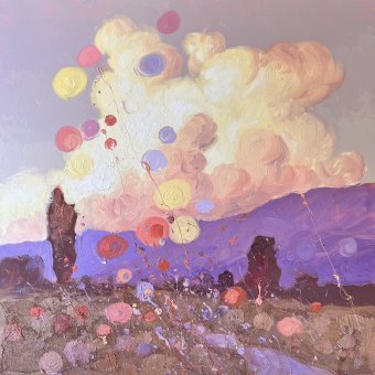 Живопись "Bright Carpathian Evening", живописец Andrii Kovalyk масло бумага в Jose Art Gallery