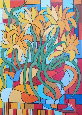 Vase with Flowers: Exploring Colors and Shapes