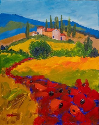 Vibrant Poppies of Provence Landscape