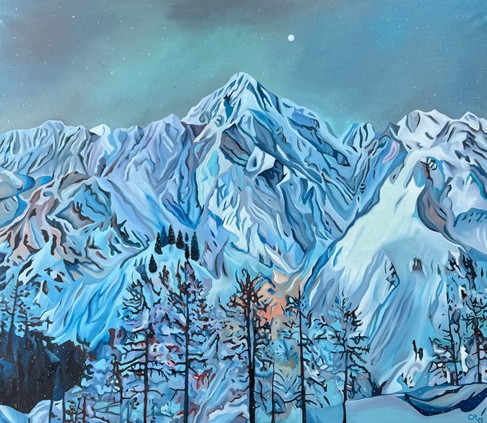 Экспрессионизм Пейзаж Живопись "Les Grisons" живописец Constantin Roucault масло холст 