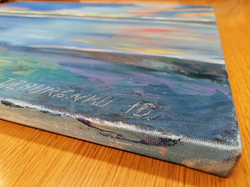 Immagine aggiuntiva 3: Impressionismo Paesaggio marino Pittura "L'umore arancione", pittore Aleksandra Djurenko olio tela 