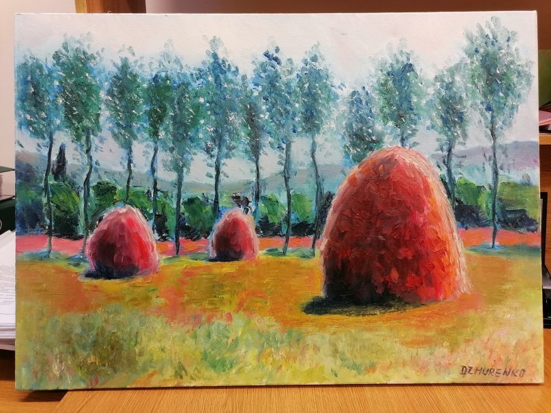 Haystacks. C.Monet. Free Copy Painting by Oleksandra Dzhurenko