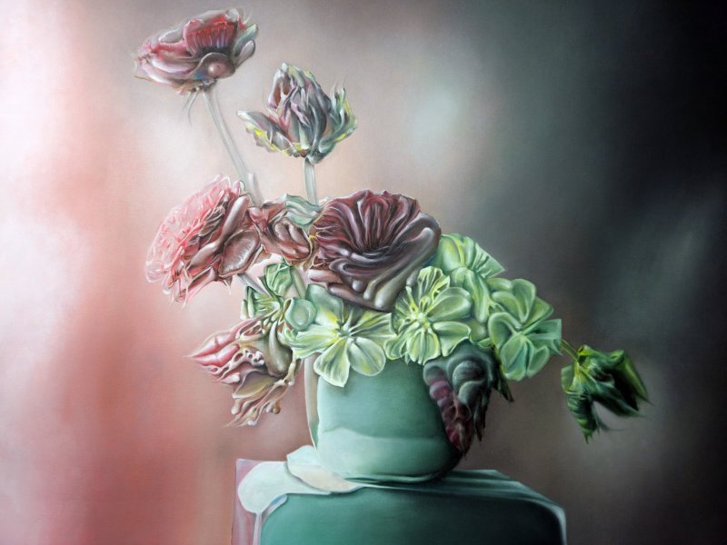 Additional view 1: Modern Flower Painting  by painter Stefano Mazzolini oil canvas 