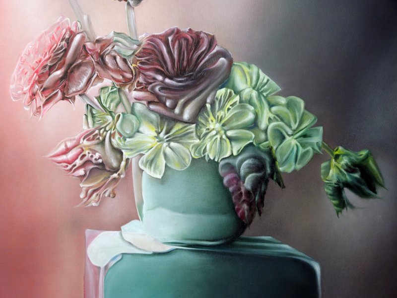Additional view 2: Modern Flower Painting  by painter Stefano Mazzolini oil canvas 