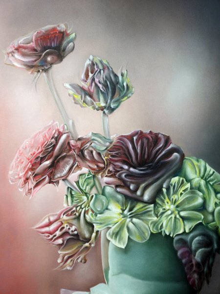 Additional view 3: Modern Flower Painting  by painter Stefano Mazzolini oil canvas 