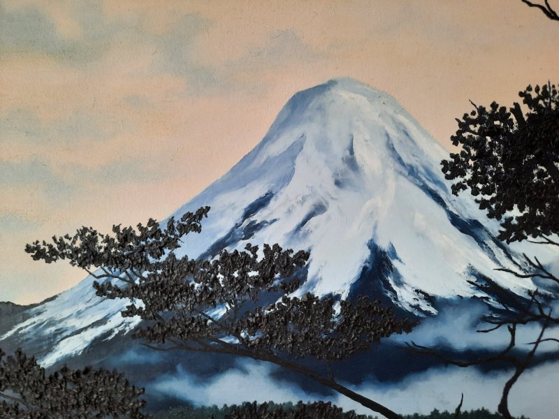 Additional view 5: Realism Landscape Painting Volcano Chile Evening Landscape by painter Pavel Bulavintsev oil canvas 