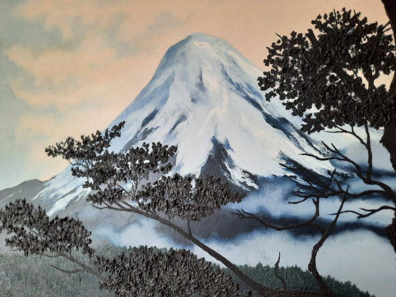 Additional view 6: Realism Landscape Painting Volcano Chile Evening Landscape by painter Pavel Bulavintsev oil canvas 