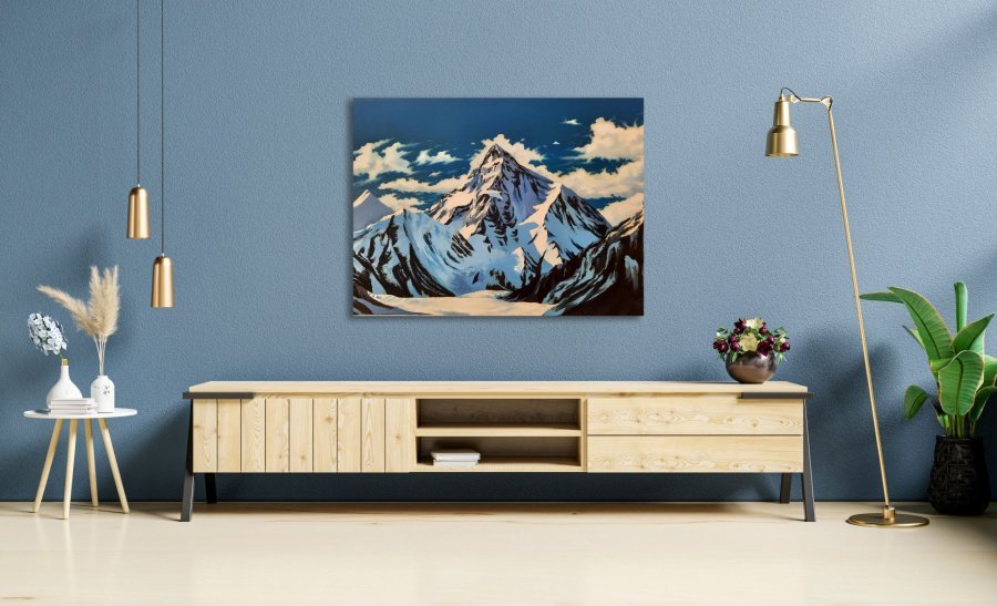 Additional view 1: Realism Landscape Painting Winter Landscape of Himalayas by painter Pavel Bulavintsev oil canvas 