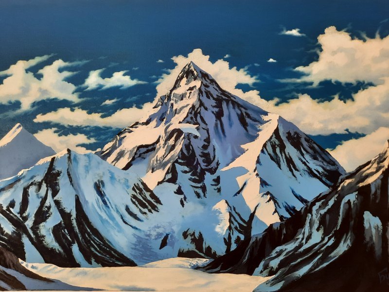 Additional view 2: Realism Landscape Painting Winter Landscape of Himalayas by painter Pavel Bulavintsev oil canvas 