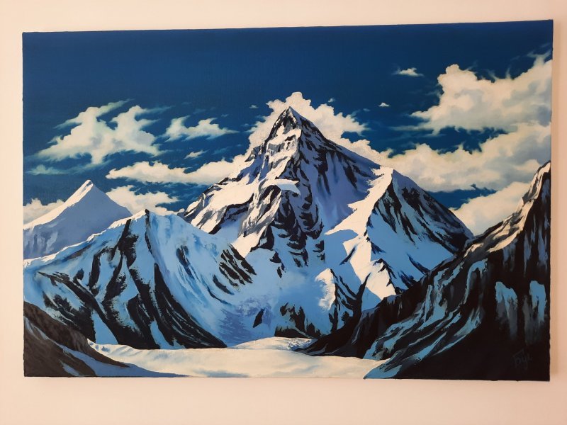 Additional view 3: Realism Landscape Painting Winter Landscape of Himalayas by painter Pavel Bulavintsev oil canvas 