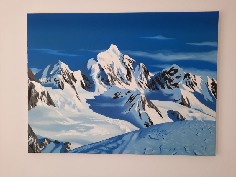 Additional view 3: Realism Landscape Painting Serenity of the Peaks. Winter Landscape 2016 by painter Pavel Bulavintsev oil canvas 