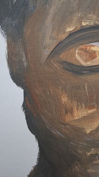 Immagine aggiuntiva 1: Arte moderna Ritratto Pittura "OCCHIO SINGOLO #1", pittore OTREBOR acrilico tessuto 