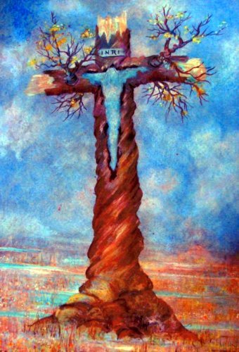 Painting "The Tree of Life" by painter Alberto Thirion pastel paper at Jose Art Gallery