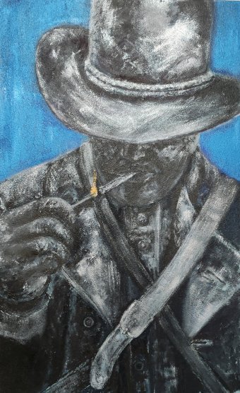 Painting "Exorcist" by painter Olga Velyanik oil fabric at Jose Art Gallery