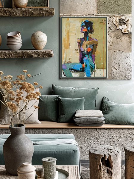 Imagen adicional 1: Expresionismo Retrato Pintura "Malachite Intonation", pintor Alexander Aksyonov acrílico lienzo 