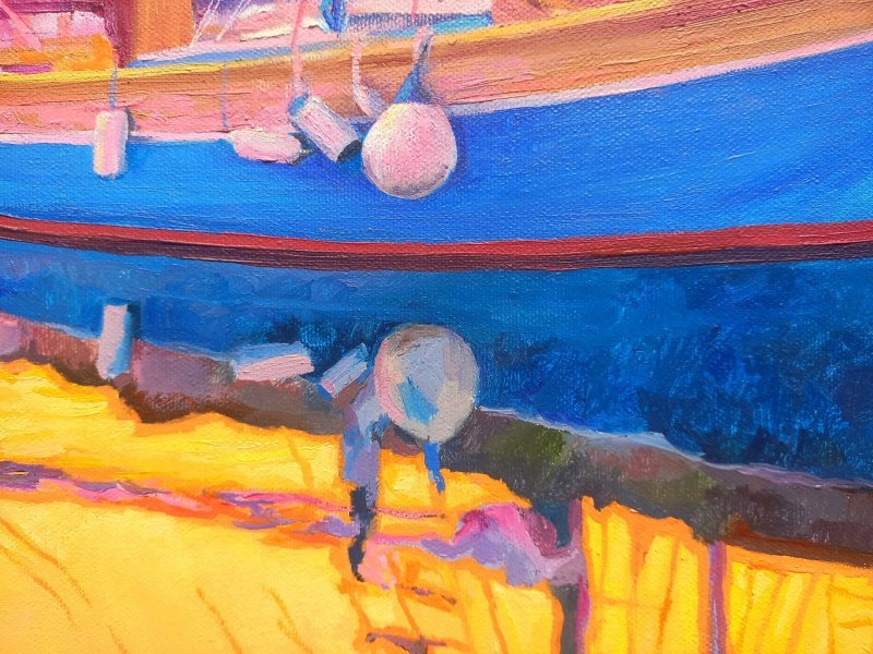 Immagine aggiuntiva 3: Impressionismo Paesaggio marino Pittura "Sera a Krk", pittore Lana Korolievskaia olio tela 