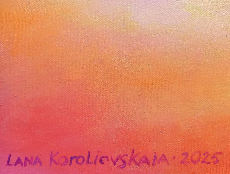 Immagine aggiuntiva 5: Impressionismo Paesaggio marino Pittura "Sera a Krk", pittore Lana Korolievskaia olio tela 