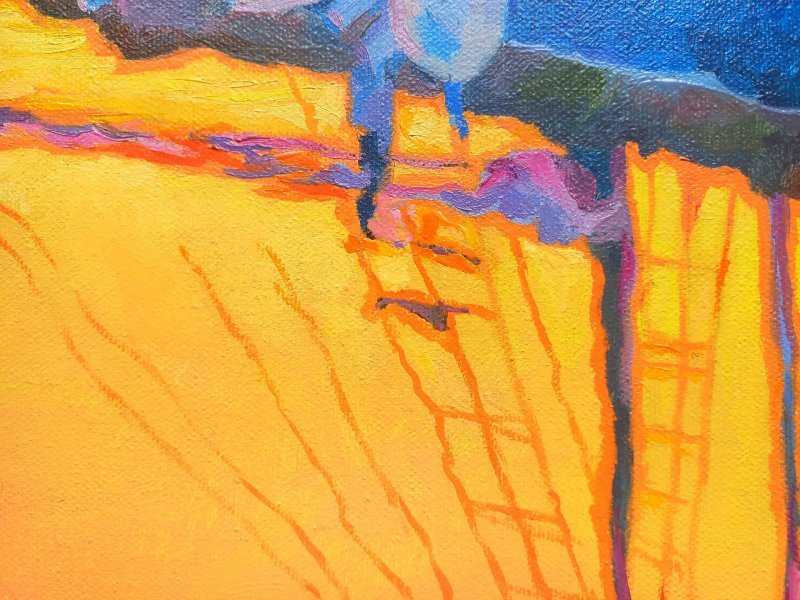 Immagine aggiuntiva 6: Impressionismo Paesaggio marino Pittura "Sera a Krk", pittore Lana Korolievskaia olio tela 