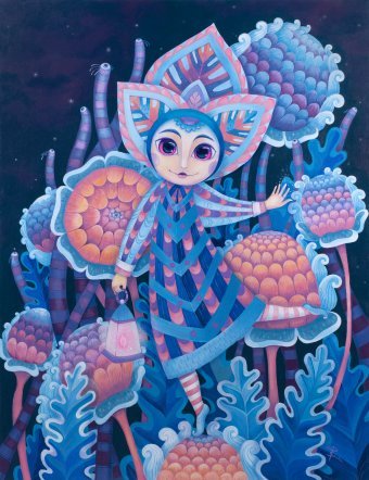 Mystical Floral Spirits in Blue Hues