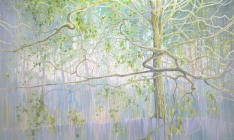 Pittura "L'albero madre", pittore Gill Bustamante olio tela alla Jose Art Gallery