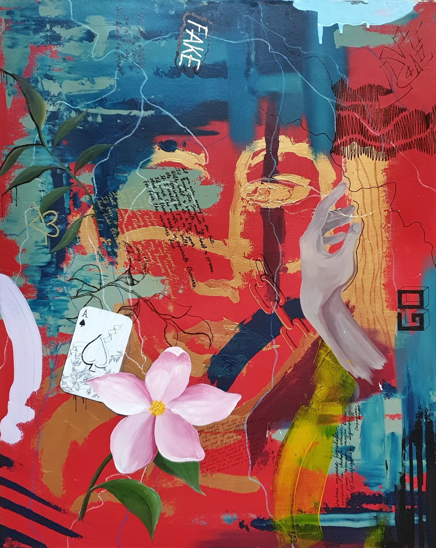 Fake - freedom and choice Painting by Liana Dugujeva