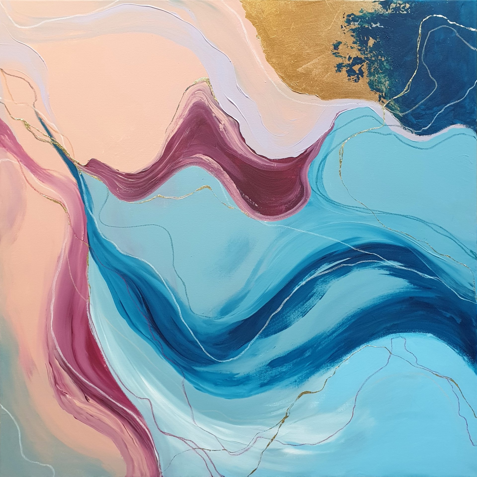 Lines - abstract painting Painting by Liana Dugujeva